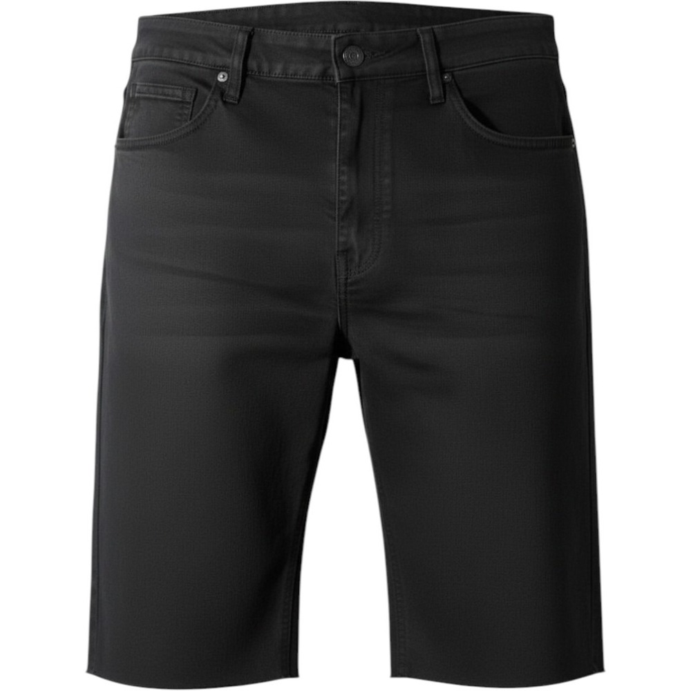 Smoke Rise Mens Distressed Denim Shorts Black Raw Hem Streetwear Size 40